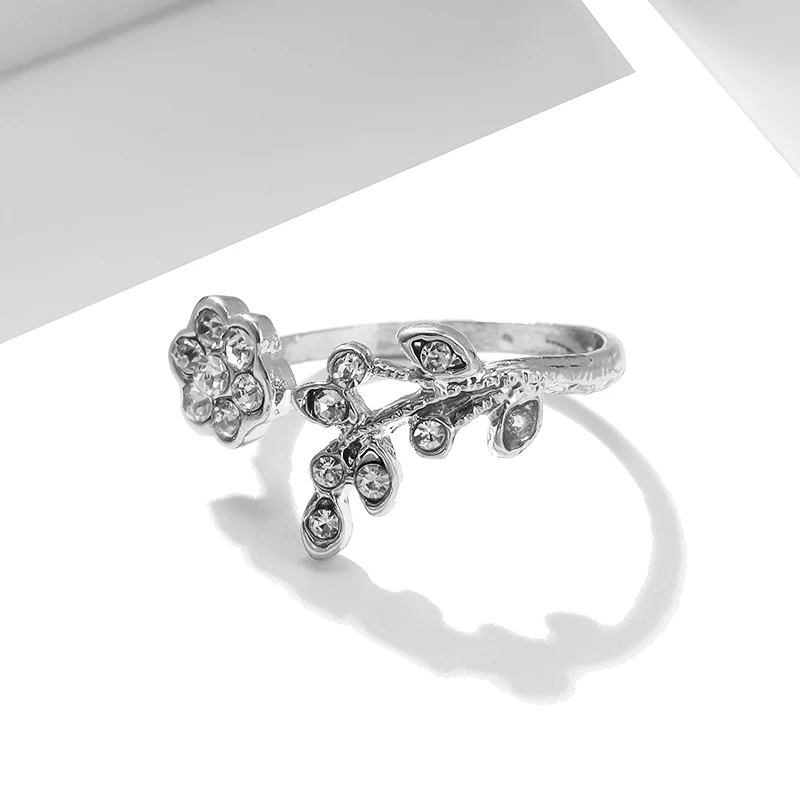 Регулируемый Кольца для Для женщин золото Цвет серебро цветок кольцо мини