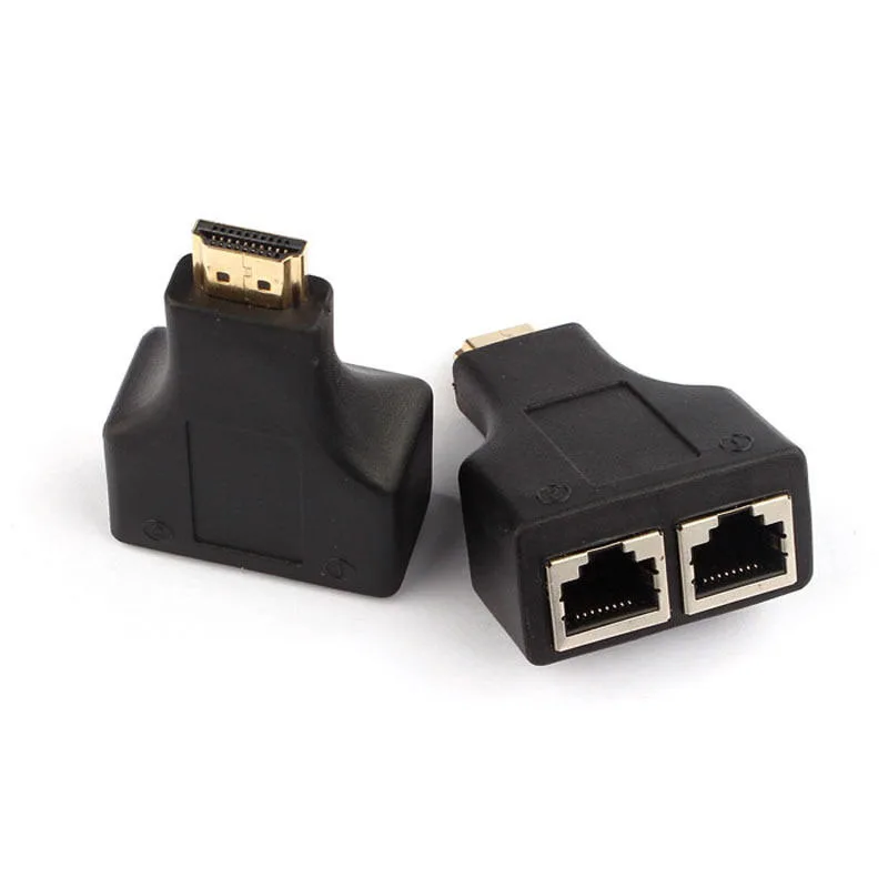 1 пара HDMI к двухпортовому RJ45 сетевому адаптеру Мужской женскому кабелю