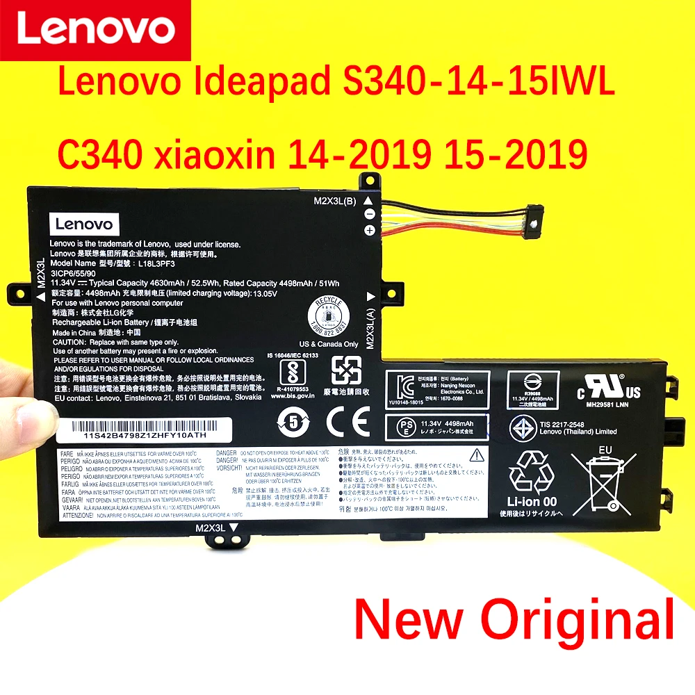 Nova Bateria do Laptop Original para Lenovo Ideapad S34015 S540-15 L340-15iwl 15api 17api V155-15api L18l3pf2 L18c3pf6 L18c3pf7 Baterias p/ laptop