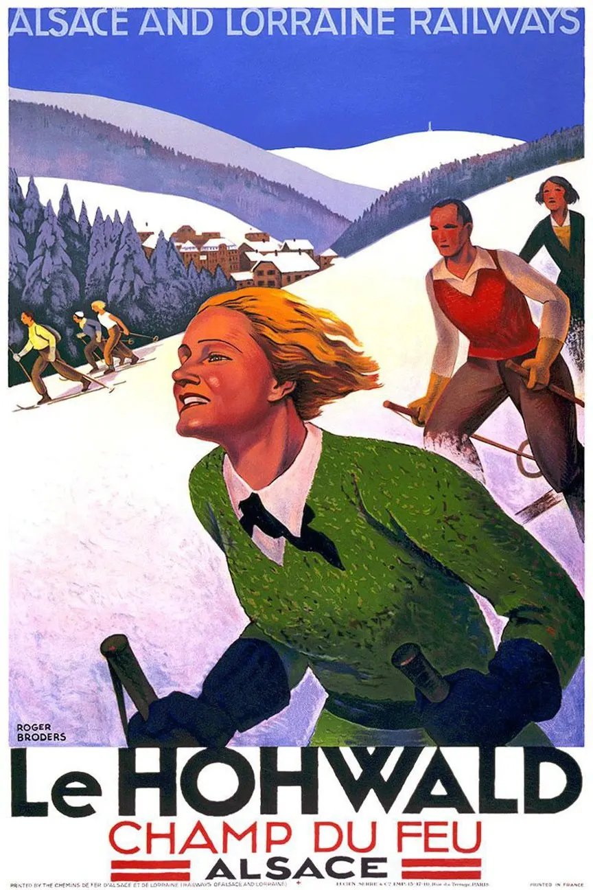 

400X300MM Le-Hohwald-Vintage-Poster-1928 jumbo fridge magnet SFM-0473