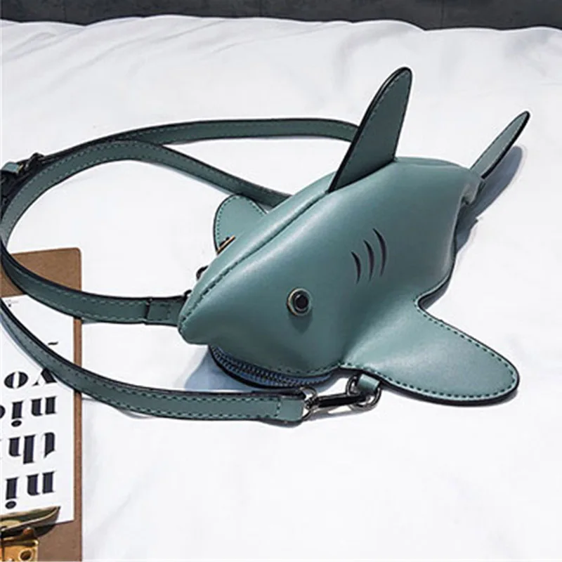 

Funny Cartoon Shark Shape Women Shoulder Bags Cartoon Chain Messenger Bag Ladies Lovely PU leather Phone Bag Crossobdy Bags