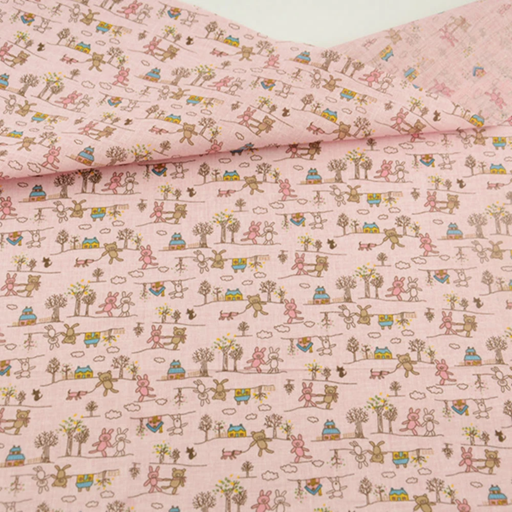 Pink Flower Cotton Fabric Teramila Fabrics Bedding Clothing Patchwork Quilting Sewing Cloth Cover Crafts Home Textile Decoration | Дом и сад