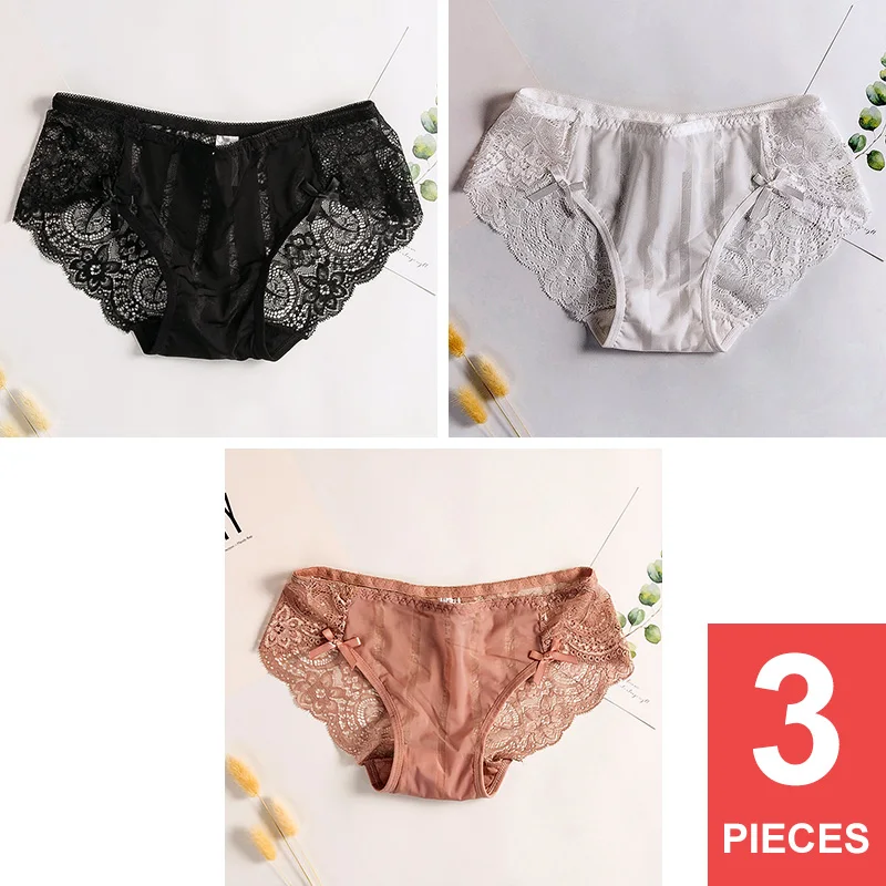 BlackWhiteBeige Perfering трусики, сексуальные кружевные трусики, женские трусы, нижнее белье для девушек, Прозрачное Бикини для девочек, трусики M L XL - Цвет: BlackWhiteBeige