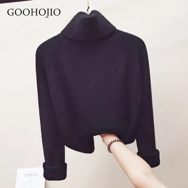 

GOOHOJIO Women Knitting Sweater Long Sleeves Turtleneck Female Casual Loose Fashion Pullover Ladies Winter Bottoming Shirt Thick