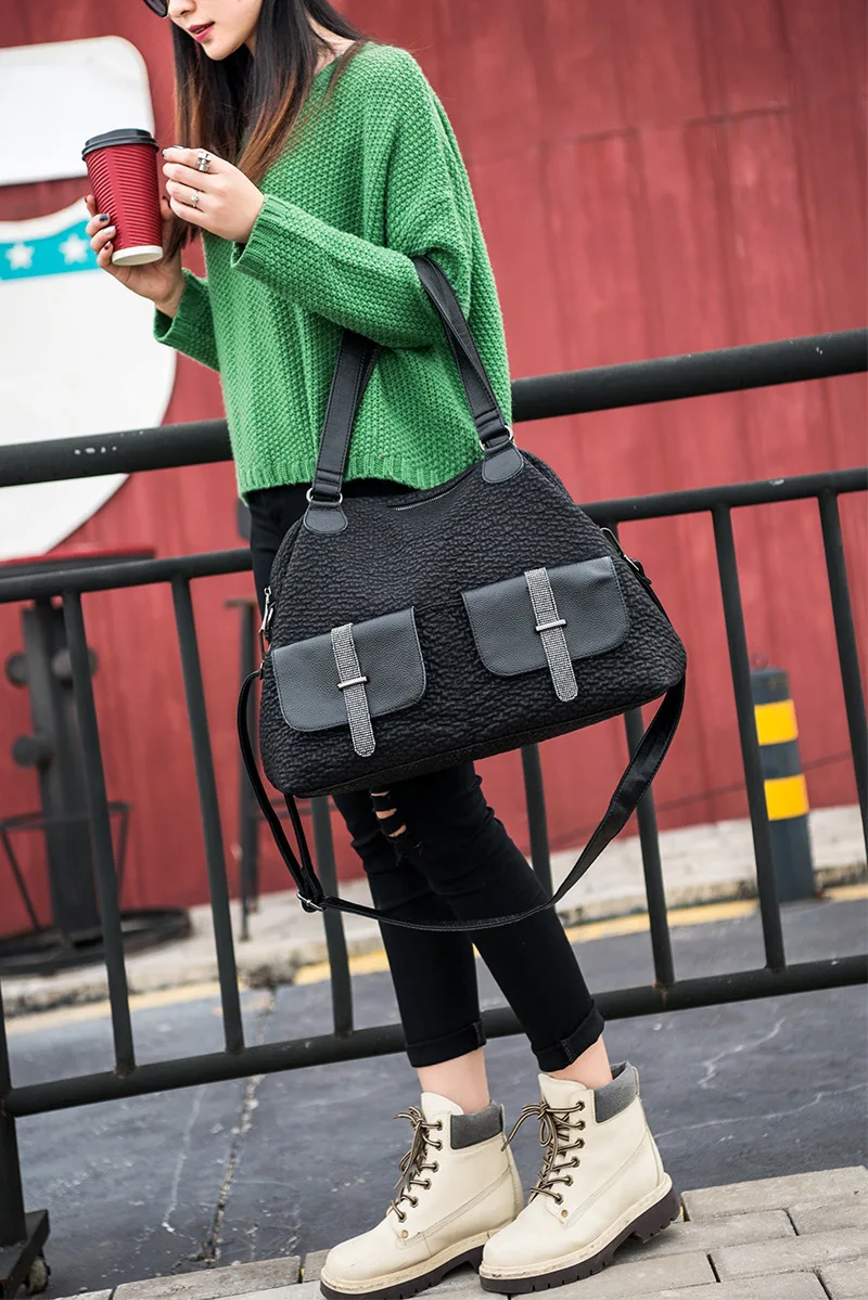 

Soft Leather Handbags Women New Pillow 44cm Big Tote Washed Leather