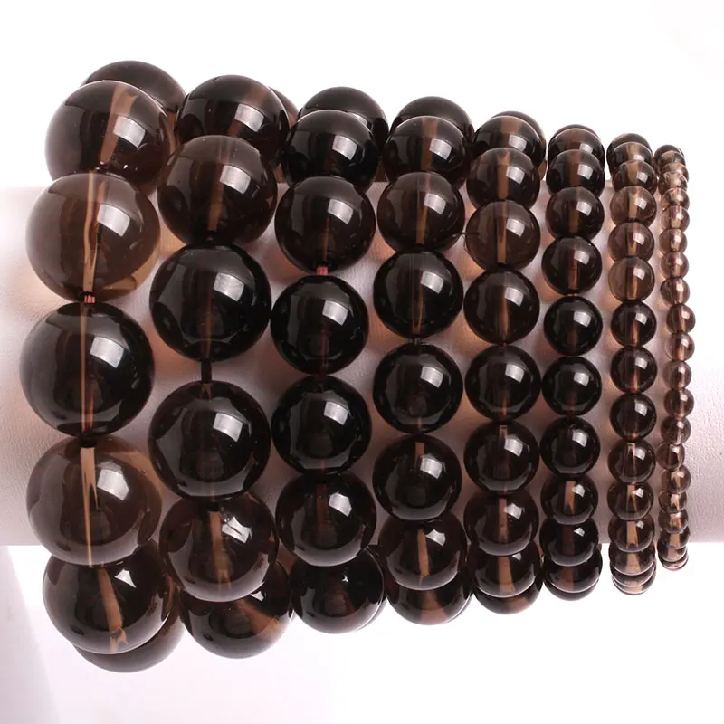 Браслет из дымчатого кварца: от 4 до 16 мм браслет натурального камня подарок