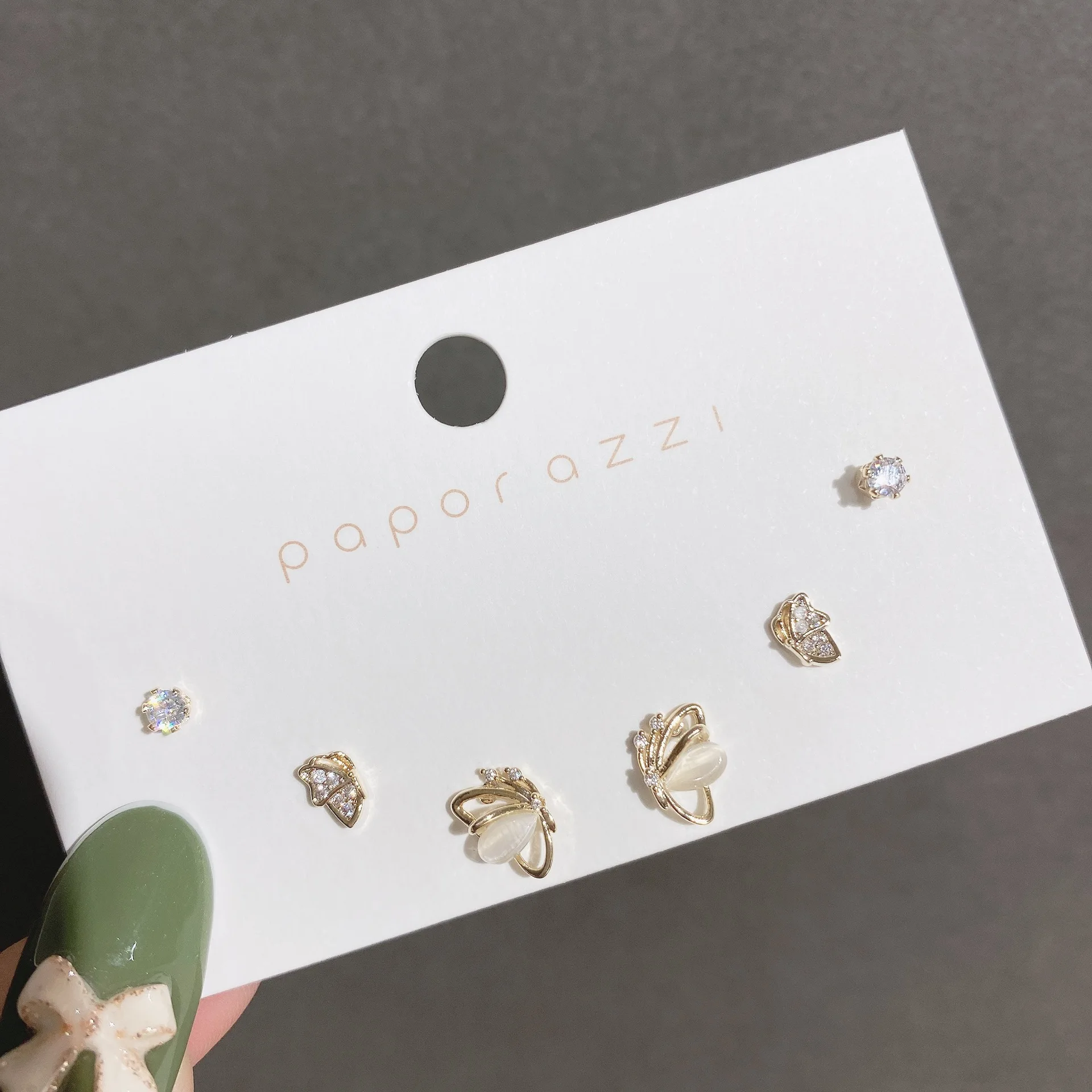 

Silver Plated Korean Style Small Opal Butterfly Studs Earrings Set Simple And Gentle Graceful Fashion Gift