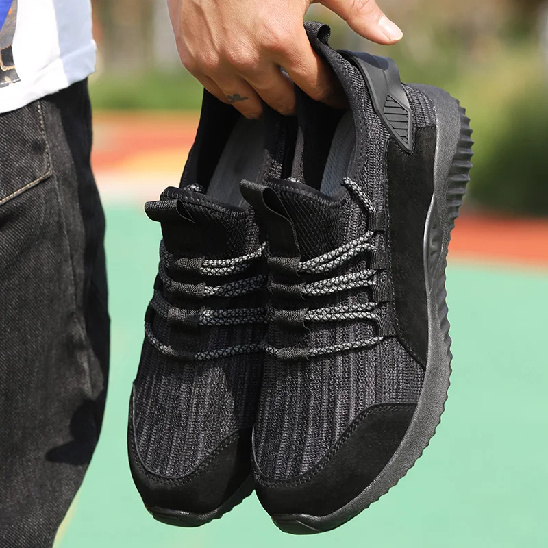 Прямая поставка сверхлегкие мужские защитные туфли со стальным носком дышащие