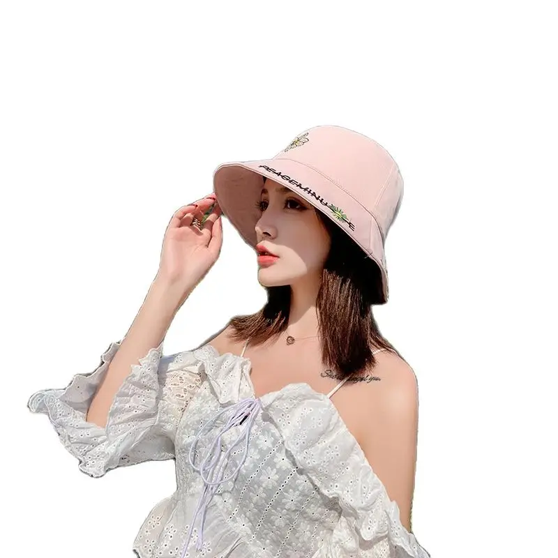 

Summer Men'sCotton Letter Printing Basin Hat Ladies New Fashion Solid Sun Visor headdress Unisex Fisherman Cap