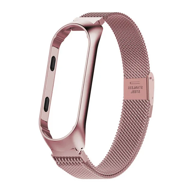 Pink Металлический ремешок из нержавеющей стали для Xiaomi mi Band 4 ремешок для Xiaomi mi band 4 3 браслет для mi Band 4 - Цвет ремешка: Pink