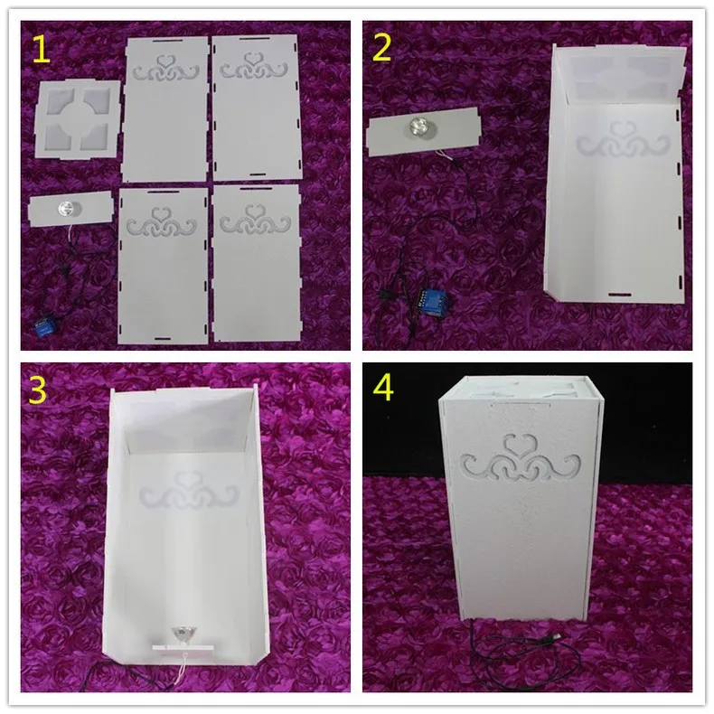 Lote de 8 unidades de soporte de carretera de plomo para banquete de boda, Pilar tallado de 115x20x20 cm, decoraci&oacute;n de fantas&iacute;a con luz LED integrada-2