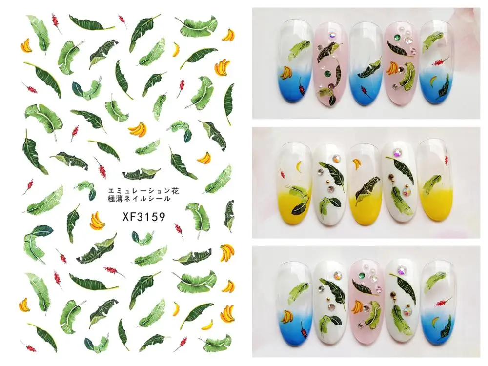 1 лист стикер для дизайна ногтей ультра тонкий японский стиль 3D украшение цветок