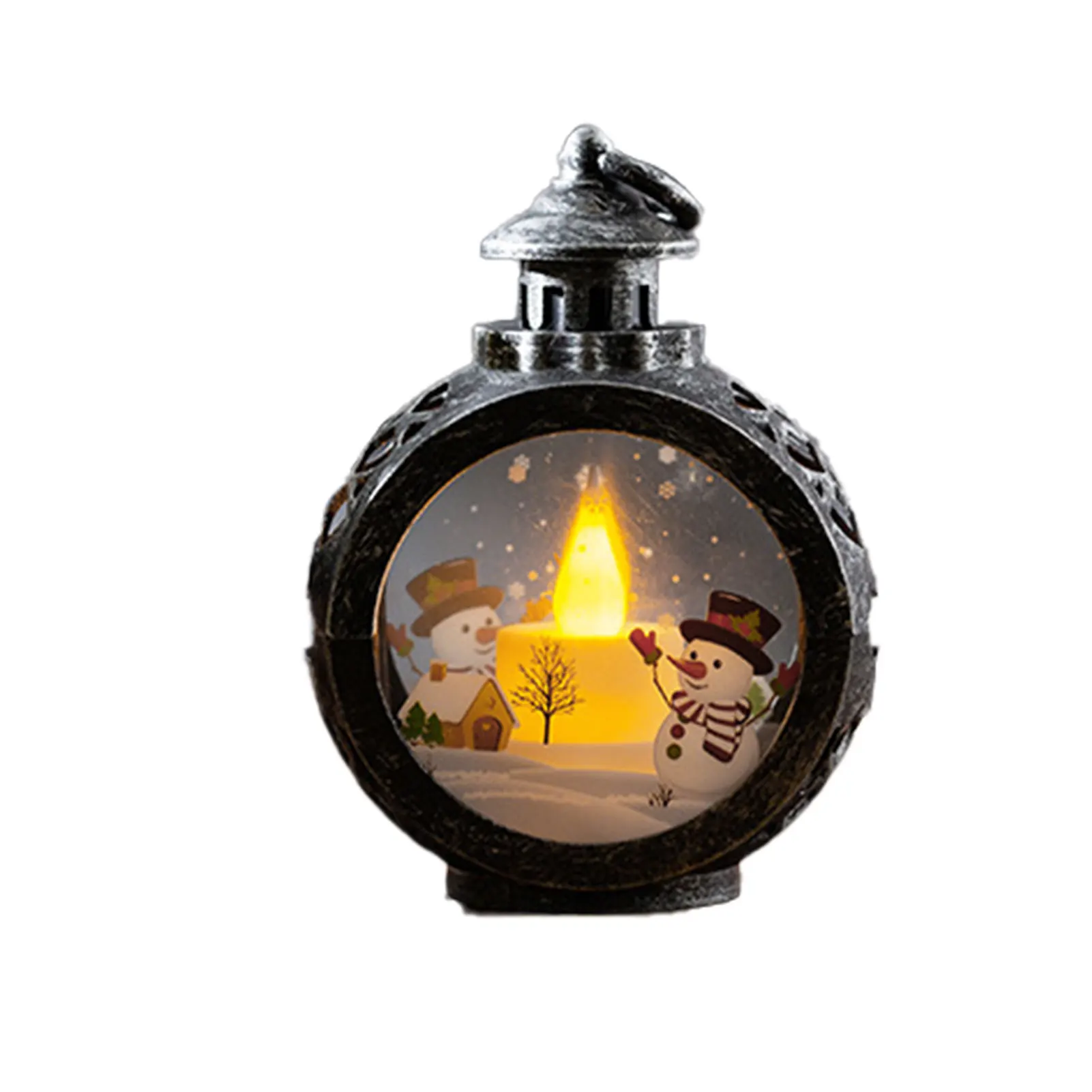 Christmas Lantern Warm White LED Candle Hanging Night Light Ornament Tabletop Gift Party Home Decor Santa Claus Vintage Holiday | Лампы и