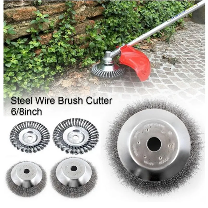 

150/200mm Garden Steel Wire Grass Trimmer Head Rounded Edge Weed Trimmer Brush Cutter Dust Removal Grass Tray Plate Lawn Mower