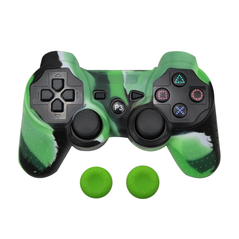 Camo green Силиконовый защитный чехол для sony PS3/PS2 геймпад резиновый защитный чехол для Playstation 3 контроллер - Цвет: Camo green