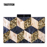 unique mosaic acrylic bag glitter evening clutch bag women should bags geometric patchwork clutches party prom handbags purses