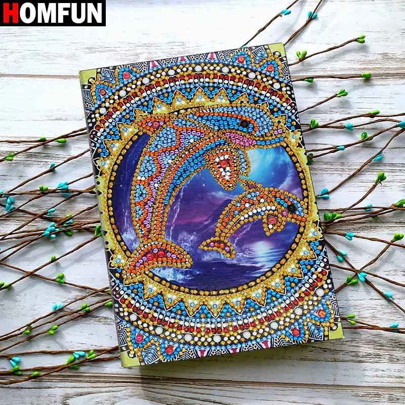 NB40 HOMFUN A5 блокноты 5D DIY алмазная живопись специальная форма Дневник Книга Алмазная вышивка крестиком Стразы Декор подарок - Цвет: NB40