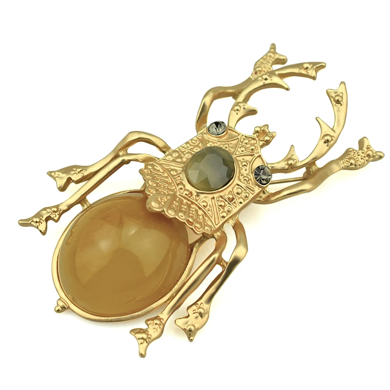 Навоз броши в форме жуков для женщин аксессуары золотые металлические булавки