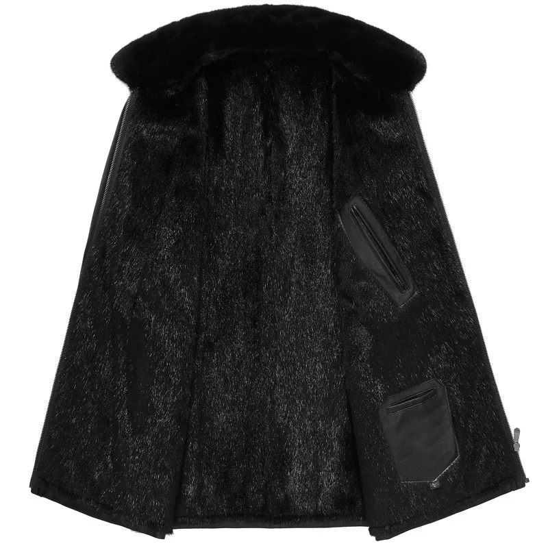 Мужская кожаная куртка зимние женские Куртки из натуральной кожи пальто