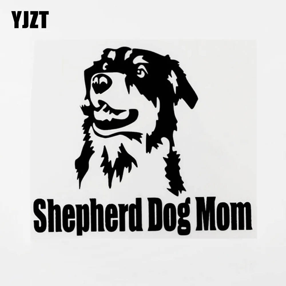 

YJZT 15,7 см × 13,4 см креативная наклейка «пастушка Собака Мама» виниловая Автомобильная наклейка черный/серебристый 8C-0442