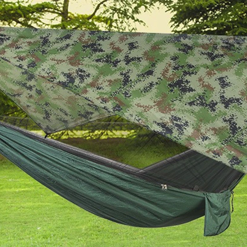 

2 in 1 Lightweight Portable Outdoor Camping Hammock Net Hammock Tent With Waterproof Canopy Awning Netting Set