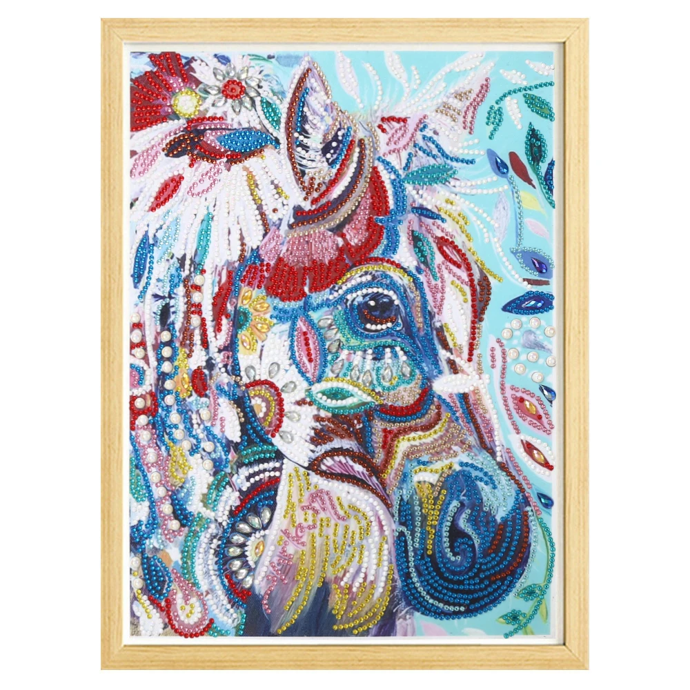 

DIY diamante bordado animal pintura en forma especial diamante pintura (caballo de color) cristal decoración del hogar