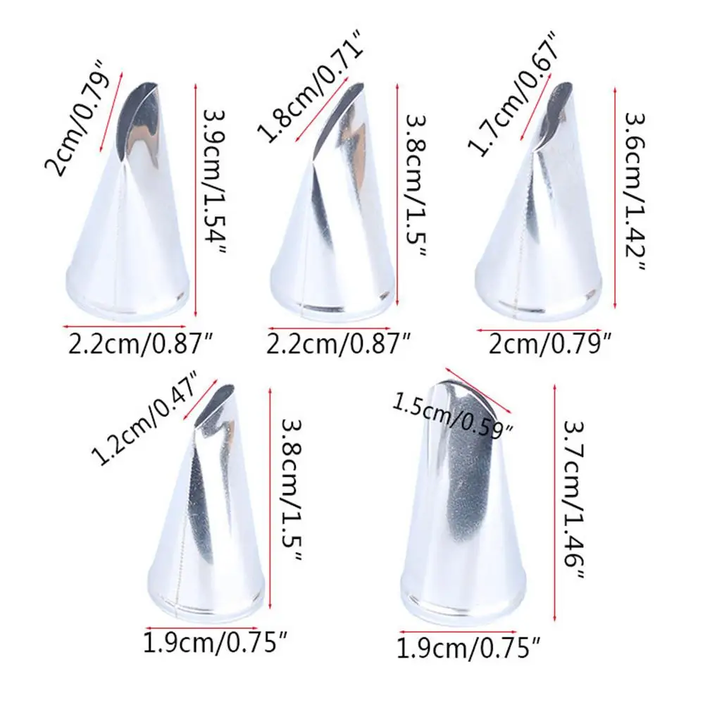 5 шт./компл. кондитерские насадки из нержавеющей стали|Наборы кондитерских