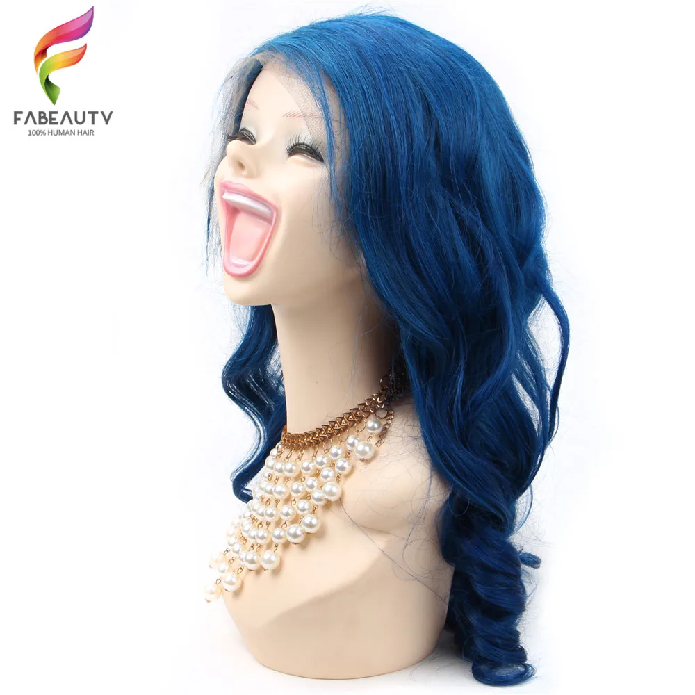 Парики из натуральных волос синего цвета 13 х4 бразильские парики для женщин