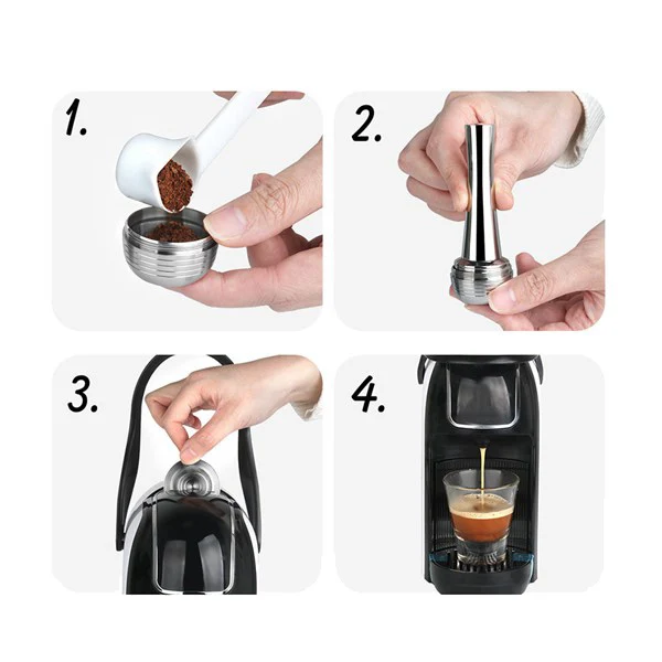 

Reusable Coffee Capsule Stainless Steel Filter Pod for Bialetti Coffee Maker Refillable Cafe Cups