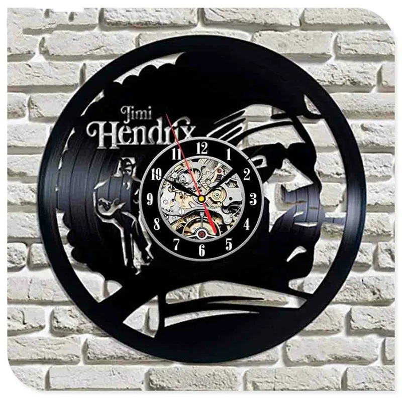 33 Jimi Hendrix 3D ручной работы художественное зеркало настенные часы виниловая запись наклейка для стены в виде часов домашний декор поддержка Прямая - Цвет: 33