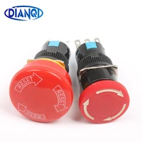 10pcs e stop switch 36pins 30mm mushroom emergency stop pushbutton switch 16mm mounting hole 1no1nc2no2nc latching red head