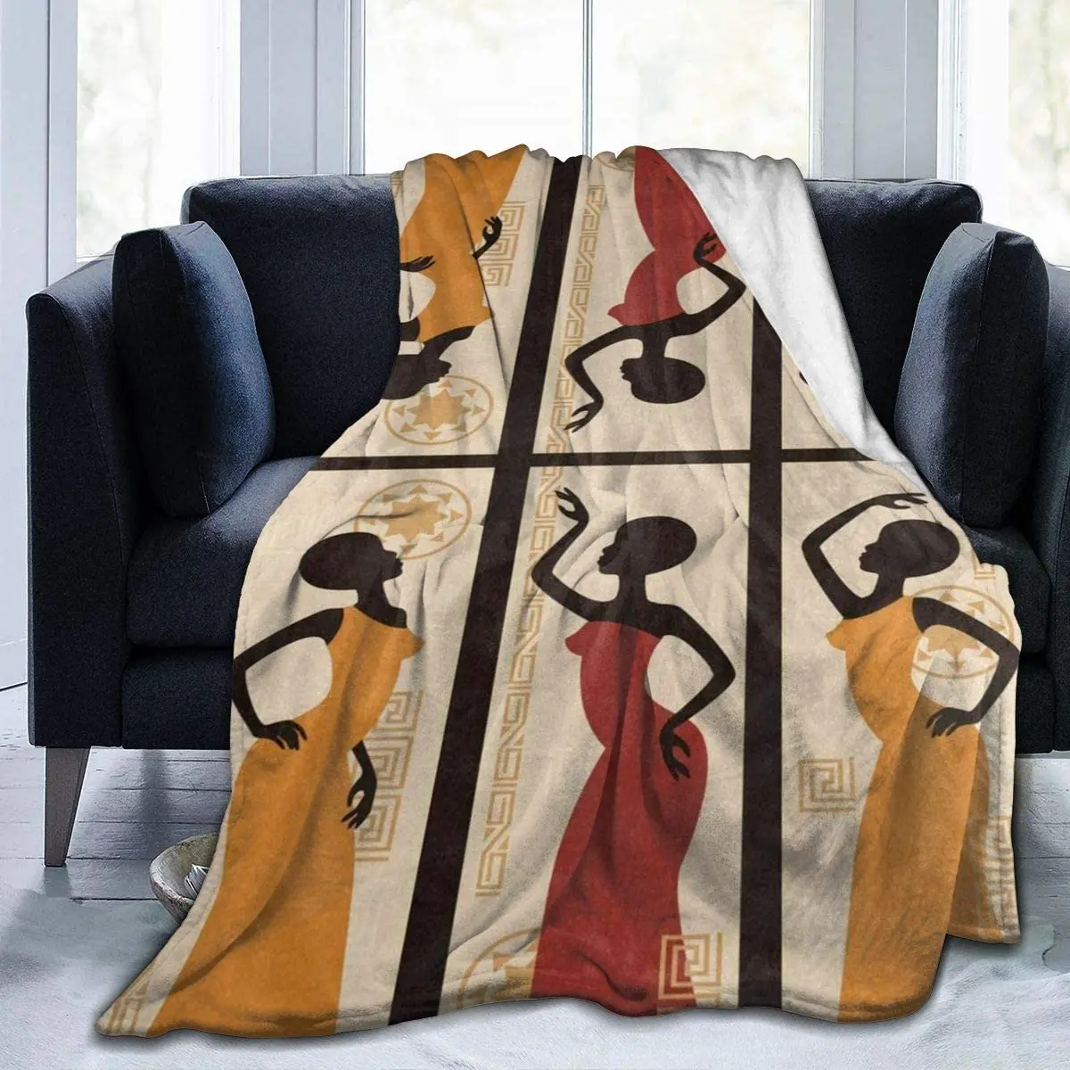 

Manta de lana de franela de microfibra para mujer, cobertor de felpa Estilo Vintage para cama, sofá, Camping y viajes