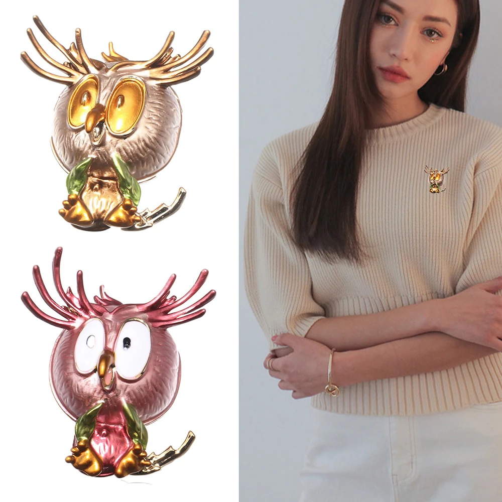 Эмалированная брошь в виде милой совы креативная Женская Повседневная форме