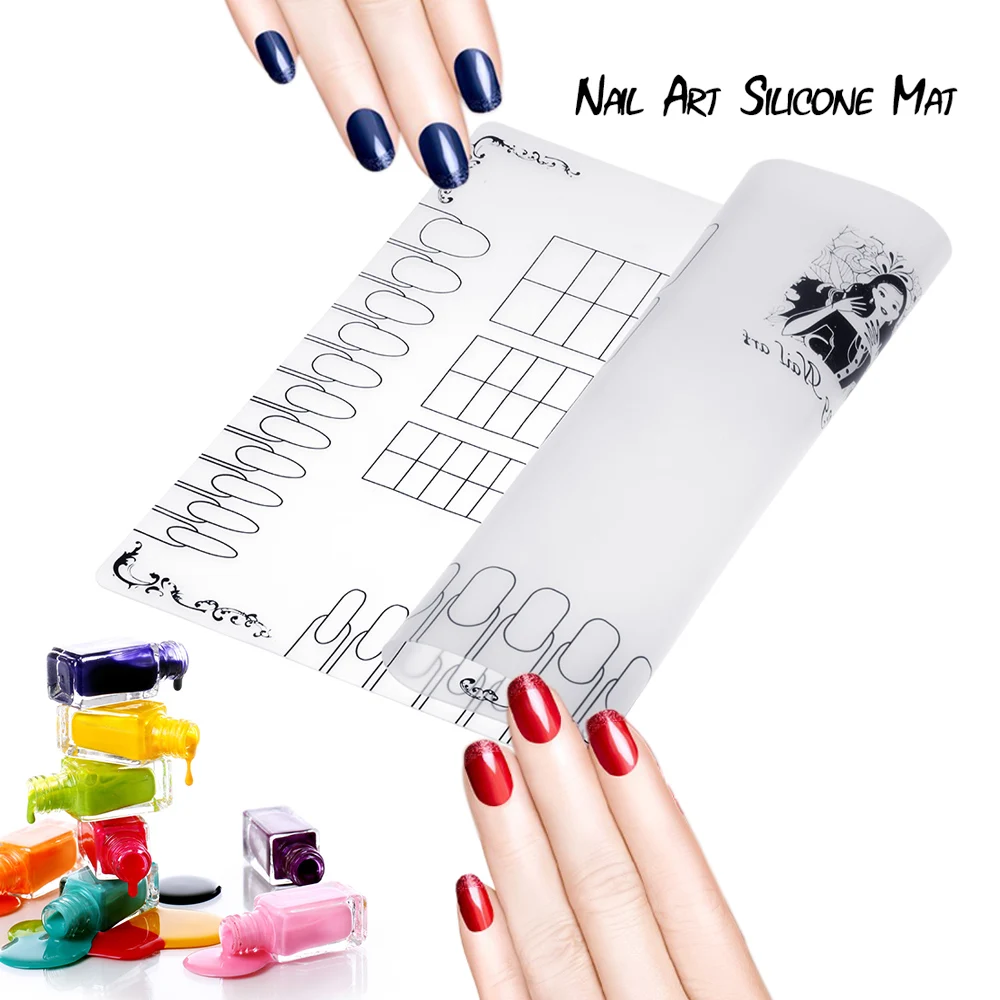 Силиконовый коврик для дизайна ногтей складной моющийся Мягкий Коврик покрытия