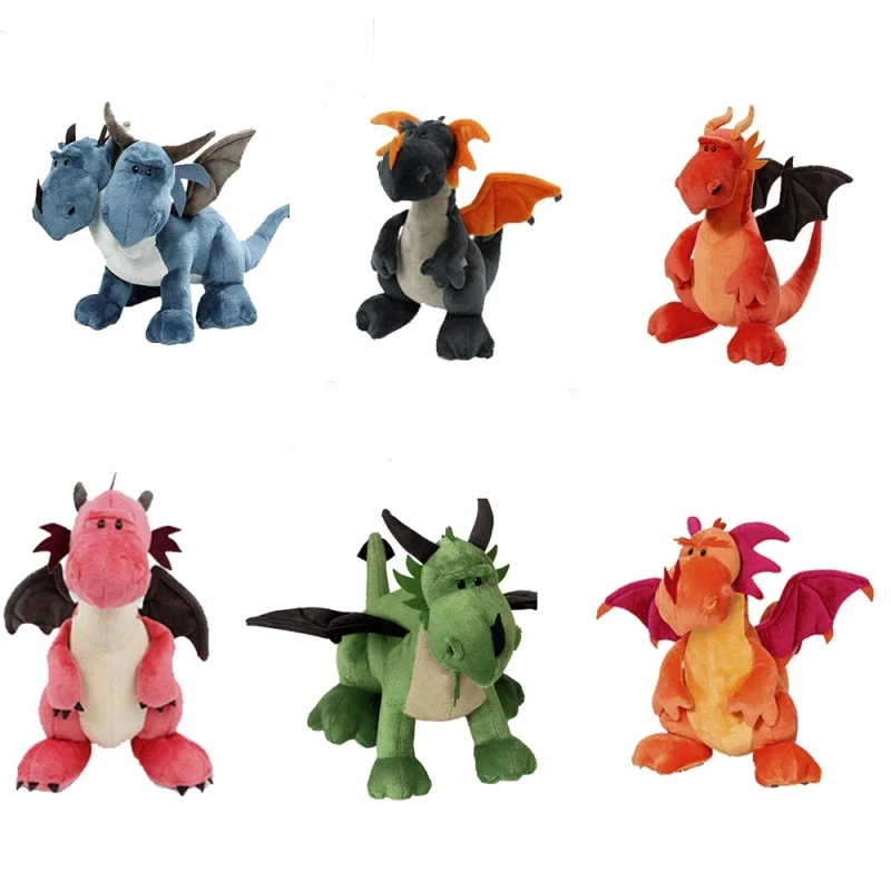 Динозавр плюшевые игрушки 35 см картонное животное двухголовый дракон для детей