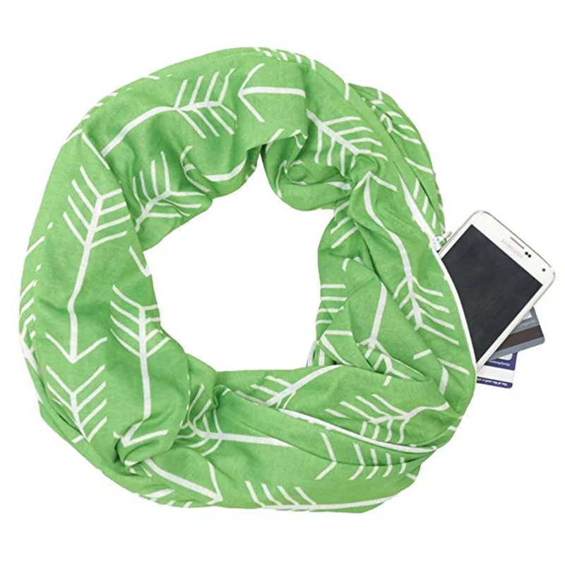 Взрывобезопасный двухслойный Мужской и Женский вязаный шарф Теплый Карманный со