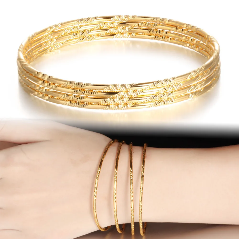 2 мм 4 шт браслеты &quotДубай&quot для женщин индийские африканские шары ювелирные