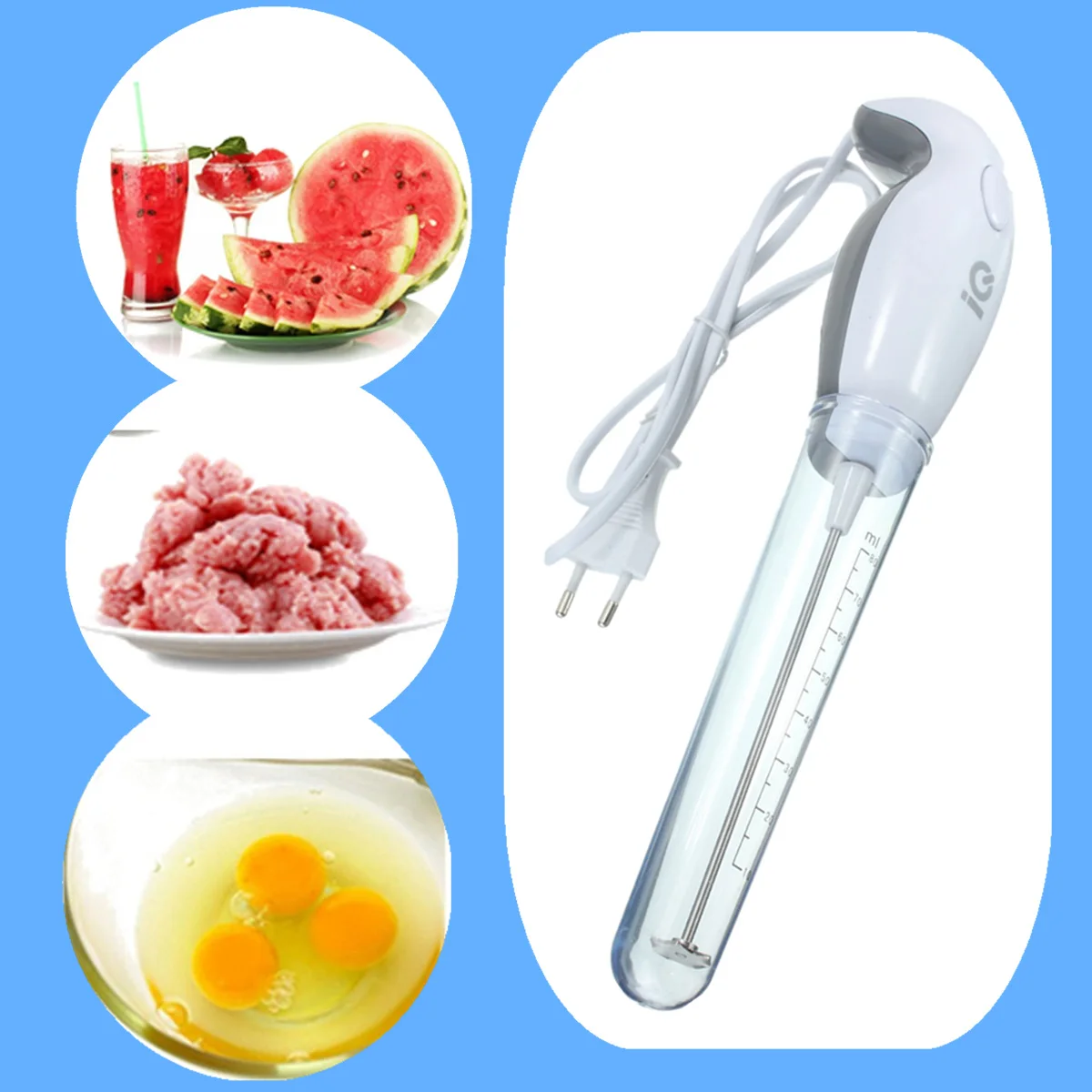 

220v-240v Electric Handheld Hand Mixer Frappe Milk Coffee Egg Frother Grinder Home House Dinning Food Processor Tools EU Plug