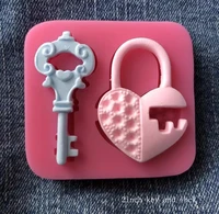 loving heart lock key silicone mold for diy chocolate candy cake decoration plaster ornaments fondant mould kitchenware baking