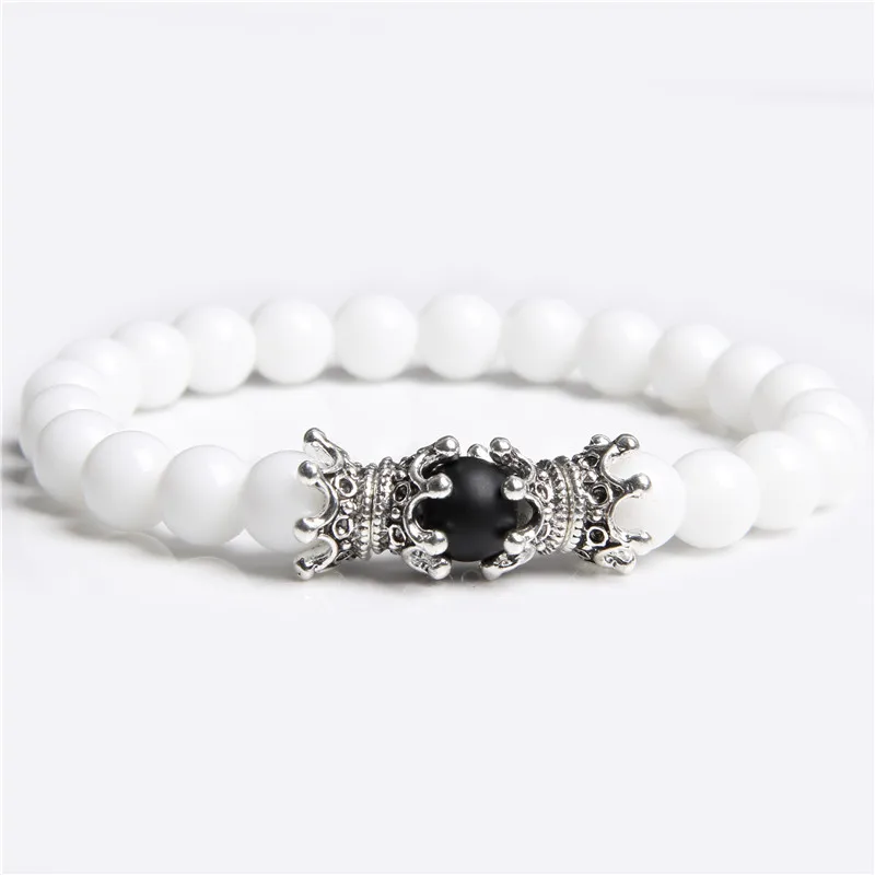 Пара черный белый любовь энергетические бусы браслет для женщин и мужчин дружба
