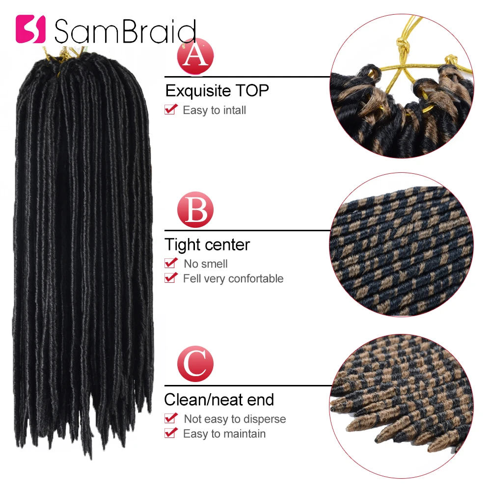 Самкоса косички для наращивания волос 14 дюймов вязанные крючком волосы