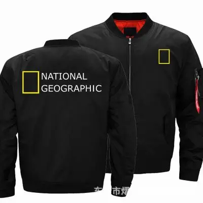 

New Autumn Winter Flight Jacket National Geographic Logo Coat Mens Womens Warm Casual Zipper Outdoor Baseball Jacket