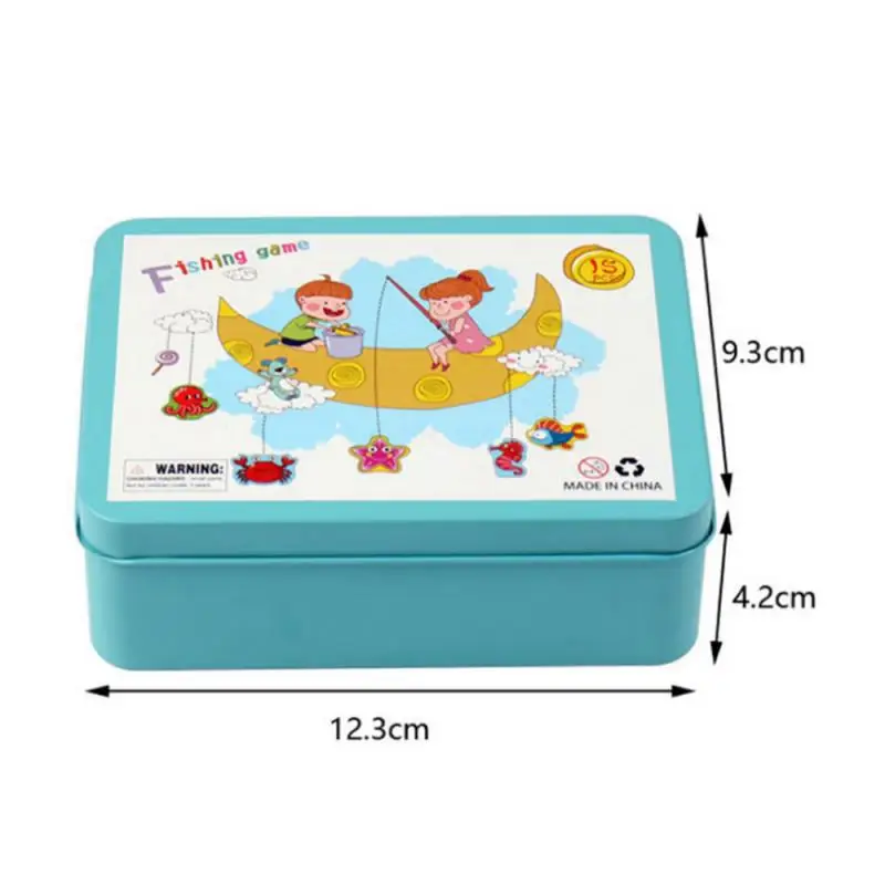 

15Pcs Wooden Magnetic Fishing Toy With Iron Box Set Montessori Toys Fishing Games Children's Intelligence Early Educational Toys