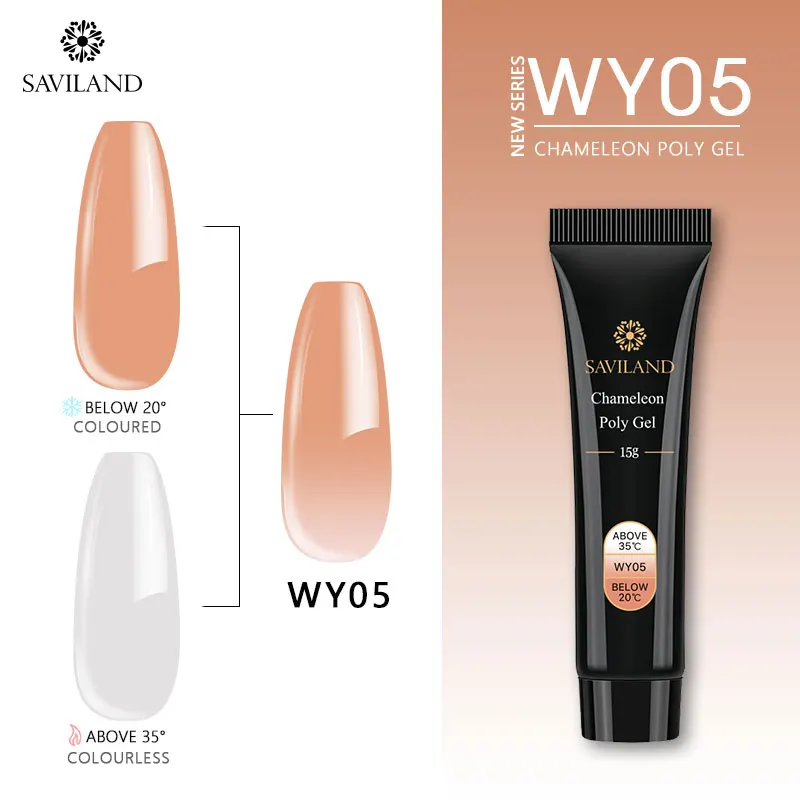 15ml WY05 Saviland 30 мл Гель-лак акриловый полигель изменение температуры многоцветный Алмазный полигель для ногтей быстрое строительство УФ-набор для ногтей - Цвет: 15ml WY05