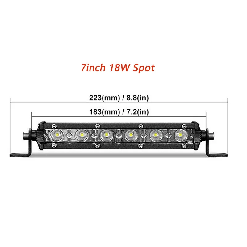 7 inch Spot Beam 7-дюймовый 18 Вт 13 дюймов 36 Вт 20 дюймов 54 Вт супер тонкий мини светодиодный рабочий светильник бар Точечный светильник Потолочные Светильник поиска светильник светодиодный бар для джип Лодка внедорожник - Цвет: 7 inch Spot Beam