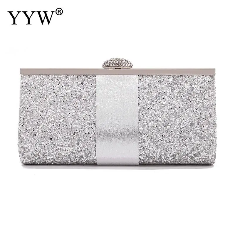 Женские сумки стразы клатч серебряные блестки вечерние клатчи кошелек дамские