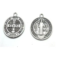 charms benedict medal cross cristo redentor catholicism 27x16mm vintage alloy pendant for bracelet necklace earrings jewelry