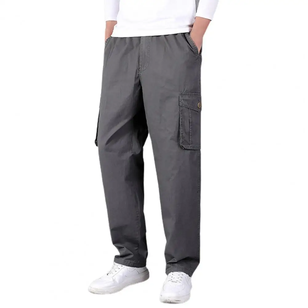 

65% Dropshipping!!New men's trousers straight leg solid color loose casual mid-waist home pants