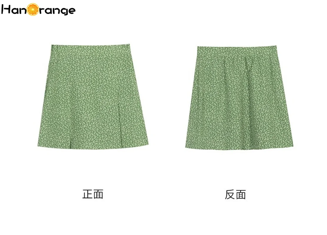 

Pleated Floral Mini Skirt with Safty Lining 2021 Summer A-Line Short Skirt Above Knee Casual High Waist Skirts Womens