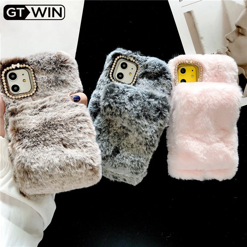 Мягкий плюшевый чехол накладка GTWIN на запястье для iPhone 11 Pro Max X XS XR Xs 6 6s 7 8 Plus теплая